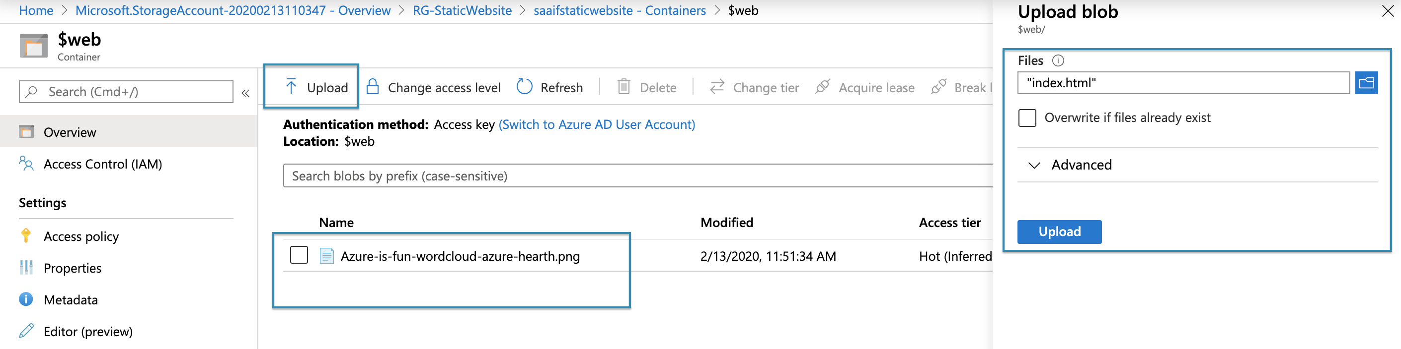 Static site Hosting in Microsoft Azure Storage AzureIs.Fun