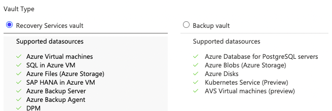 Azure Vault Types