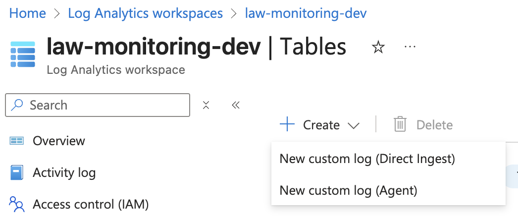 Create Custom Table in LAW
